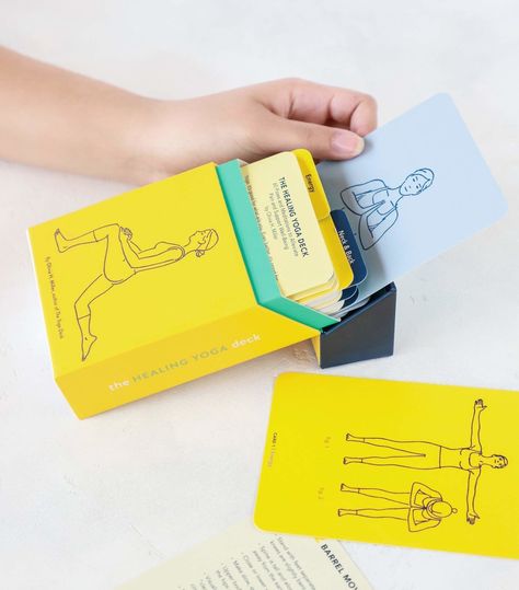 Yoga Deck, Simple Stretches, Yoga Cards, Healing Yoga, Board Game Design, 카드 디자인, Up Book, Cool Gifts For Women, Packaging Design Inspiration