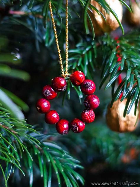 Red Diy Christmas Ornaments, Organic Christmas Ornaments, Diy Red Ornaments Christmas, Twine Christmas Crafts, Traditional Christmas Ornaments Diy, Christmas Tree Natural Rustic, Biodegradable Christmas Ornaments, Diy Christmas Ornaments Outdoor, Christmas Tree Homemade Ornaments