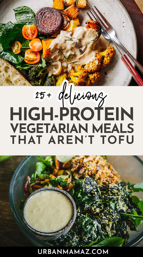 High-Protein Vegetarian Meals That Aren’t Tofu Vegan Meals High In Protein, High Protein Diet Vegetarian, Plant Based Protein Dinner, Vegetarian Dinner Recipes High Protein, Vegan Recipes With Protein, Protein Dinner Recipes Vegetarian, Protein Meals For Vegetarians, Few Ingredient Meals Vegetarian, Low Carb High Protein Vegan Meals