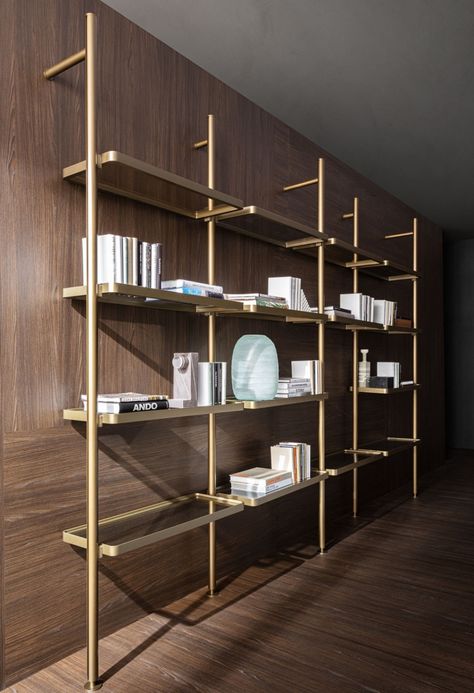 Hector Bookcase By Molteni & C | Hub Furniture Lighting Living Luxury Shelves, Designer Shelves, Luxury Bookcase, Office Shelves, Modular Bookcase, Decorative Shelves, Contemporary Shelving, Shelves Design, Contemporary Bookcase