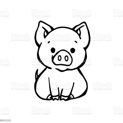 Pig Drawing Easy, Pig Sketch, Pig Tattoo, Black Pig, Pig Drawing, Sketching Ideas, Funny Pigs, Doodle Tattoo, Geniale Tattoos