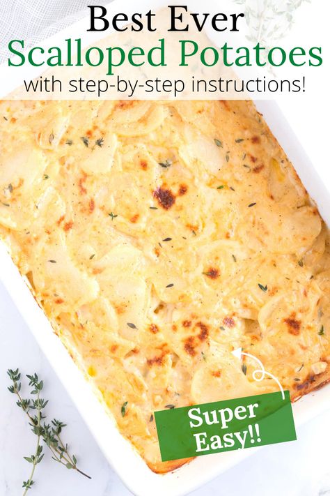 Make Ahead Scalloped Potatoes, Scalloped Potatoes With Cream, Creamy Scalloped Potatoes, Cheesy Scalloped Potatoes, Scalloped Potatoes Cheesy, Fresh Salad Recipes, Side Dishes For Bbq, Potato Sides, Potato Side Dishes