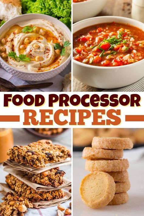 These food processor recipes show just how versatile this gadget is! From hummus to tomato sauce to chocolate truffles, put your food processor to work with these dishes. Food Mixer Recipes, Things To Do With Food Processor, What To Make With Food Processor, Pesto Food Processor, Food Processor Baking Recipes, Food Processor Healthy Recipes, Vegetarian Food Processor Recipes, Ninja Food Processor Recipes Healthy, Ninja Chopper Recipes