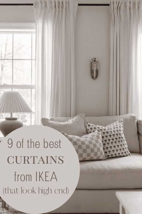 The Best IKEA Curtains for 2024 Sheer Curtains Ikea, Ikea Living Room Curtains, Ikea Tibast Curtains White, Henny Rand Ikea Curtains, Ikea Voile Curtains, Ikea Double Curtain Rod, Hanging Ikea Curtains, Ikea Gjertrud Curtains, Hygge Curtains Living Room