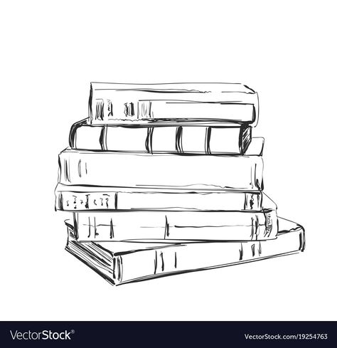 Pile Of Paper Drawing, Piles Of Books Drawing, Book Pile Illustration, Books On A Table Drawing, Pile Of Books Sketch, Stack Of Books Sketch, Books Stacked Drawing, Sketch Of Books, How To Draw Stacked Books