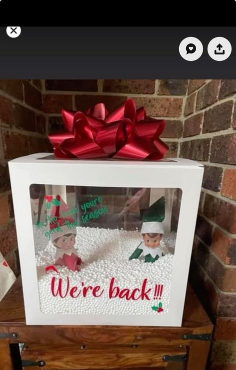 Elf On The Shelves, Elf Ideas Easy, Elf Magic, Awesome Elf On The Shelf Ideas, Elf Activities, Xmas Elf, Balloon Box, Elf Antics, Elf Fun