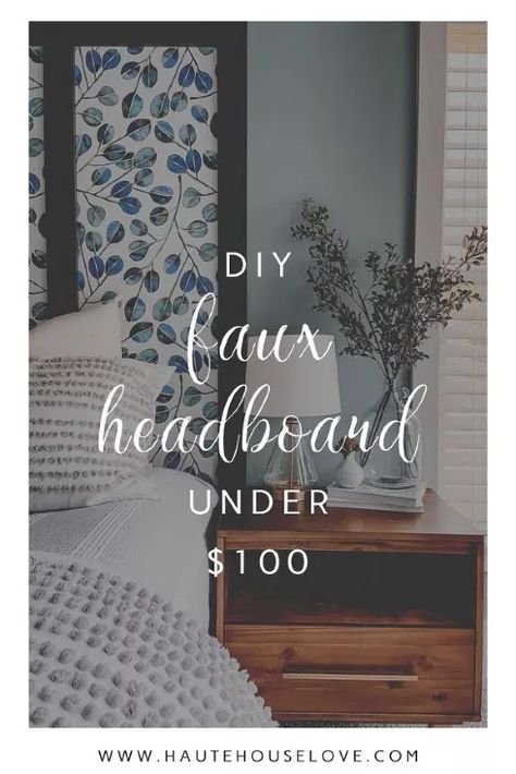 How To Build A Budget-Friendly Faux Headboard | Hometalk Drawer Pulls Diy, Upcycle Headboard, Wallpaper Headboard, Faux Headboard, How To Make Headboard, Haute House, Custom Headboard, Head Board, Diy Drawers