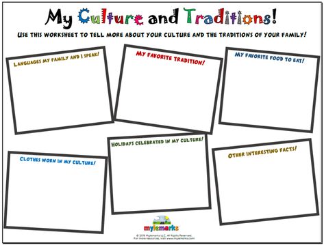 Diversity and Identity Worksheets for Kids and Teens Culture Worksheet, Cultural Diversity Activities, Multicultural Family, Therapeutic Worksheets, Diversity Activities, Multicultural Activities, What Is Culture, Teaching Culture, My Culture