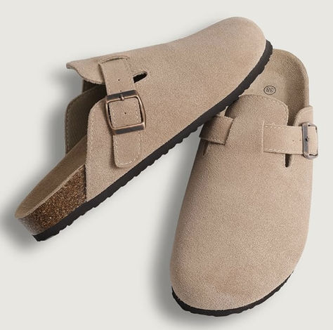 Street Wear Shoes, Slippers With Arch Support, Cork Footbed Sandals, Boston Clogs, Clogs And Mules, Suede Clogs, Clog Slippers, Outdoor Slippers, Suede Mules