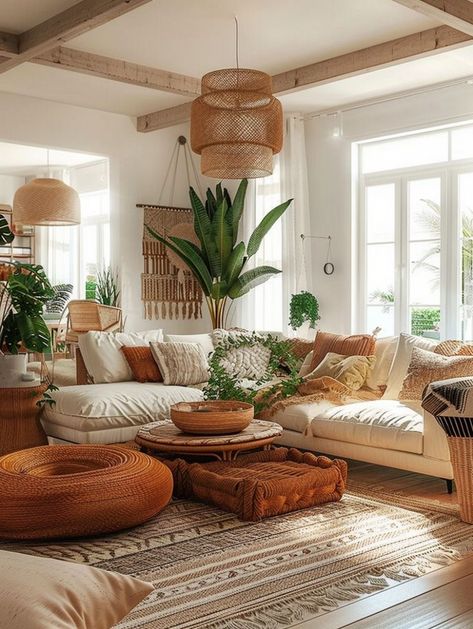 Bohemian Interiors Living Room, Light Maximalist Decor, Bohemian Design Interior, Boho Living Room Colors, Boho Chic House Decor, Bohiem Living Room, Minimalist Boho Decor, Maximalist Minimalist Decor, Boho Interior Design Bohemian Homes