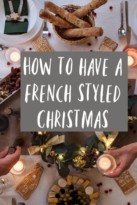 How to create a French style Christmas that is elegant sophisticated and stylish Vintage French Christmas Tree, Christmas Vintage Table Settings, French Vintage Christmas, Sophisticated Christmas Decor Ideas, French Holiday Decor, Tablescape Christmas Ideas, French Christmas Mantle, French Christmas Table Settings, French Christmas Ornaments Diy