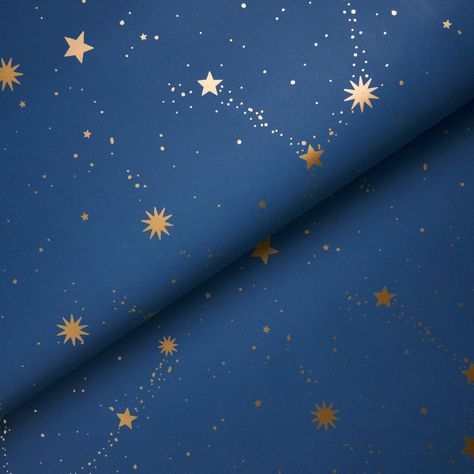 Who can resist the infinite charm of Marie-Chantal’s Scattered Stars wallpaper? Metallic ink on a matte ground paper gives this random constellation of delicate celestial bodies a soft shimmer. Use it to wrap an entire room, on the ceiling to create a starry sky, or inside a closet or behind bookshelves for a magical effect.   Sold As: 9-Yard Minimum   Square Footage: 60.75 Square Feet  Vertical Repeat: 12 5/8" (32cm)   Horizonal Repeat: 13 1/2" (34cm)   Match: Straight   Care Instructions: Spon Sky Nursery, Schumacher Wallpaper, Wallpaper Ceiling, Stars Wallpaper, Marie Chantal, Wallpaper For Sale, Spanish Style Home, Space Room, Hospitality Projects