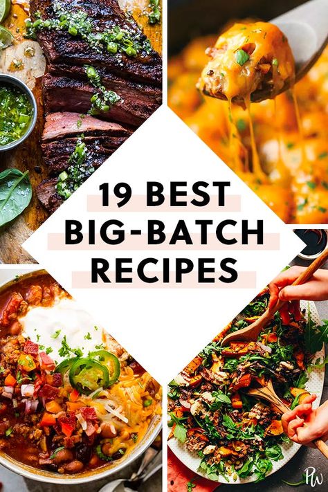 19 Big-Batch Dishes to Feed a Crowd #purewow #food #party #dinner #recipe #easy Party Food For A Crowd, Batch Recipes, Large Group Meals, Large Family Meals, Diner Recept, Dinner Party Menu, Feed A Crowd, Food Party, Cooking For A Crowd