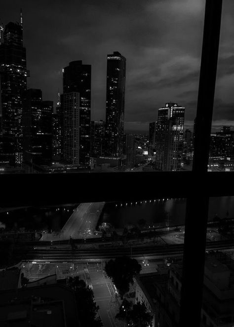 Black And White Wallpaper Iphone, City View Apartment, Black Pinterest, Dark Black Wallpaper, Dark Landscape, Black And White Picture Wall, Cute Black Wallpaper, Dark City, Gray Aesthetic