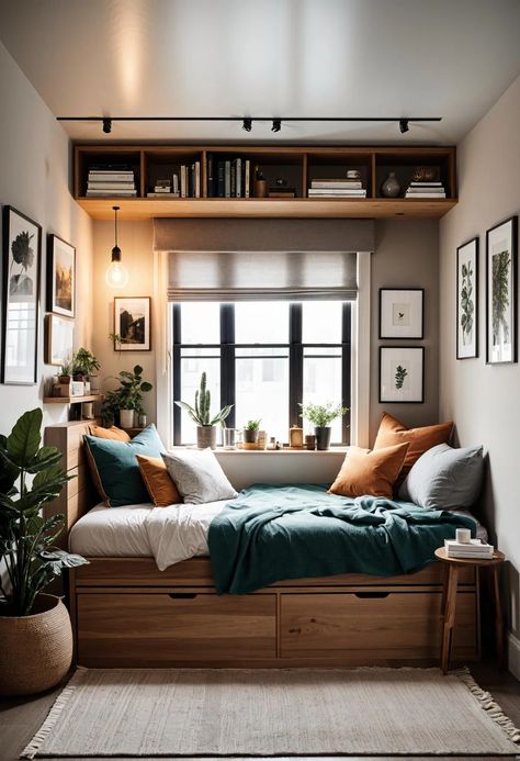 15 Clever Tiny Bedroom Ideas You Must See 35 Best Layout For Small Bedroom, Small Office Spare Bedroom, Maximizing Bedroom Space, Spare Bedroom Playroom Combo, Compact Room Design, Storage Ideas For Tiny Homes, Cozy Room Men, Cosy Guest Bedroom, L Shaped Bedroom Layout Design