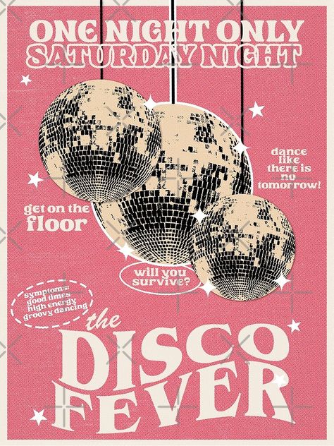 Retro Wall Prints Aesthetic, Cool Concert Posters, Disco Night Aesthetic, Retro Night Poster, Bar Poster Design Ideas, Retro Disco Poster, Retro Aesthetic Design, Picture Wall Photos, Poster For Room Aesthetic