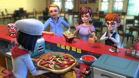 ArtStation - Cooking Fever Pizzeria 3D Cooking Fever, 3d Movie, Autodesk Maya, 3d Modeling, Mobile App, Birthday Cake, Cake, Birthday