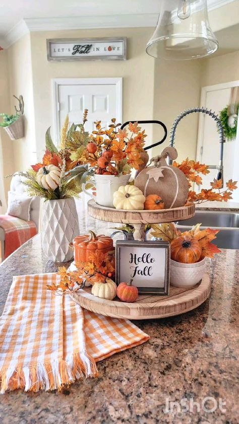 Pin on Fall Fun Fall Tray Decor, Fall Tray, Pumpkins And Gourds, Fall Room Decor, Fall Decor Diy Crafts, Fall Tiered Tray Decor, Fall Table Centerpieces, Easy Fall Decor, Fall Kitchen Decor