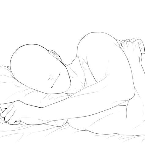 Sleeping Pose                                                                                                                                                                                 Más Sleeping On Arms Pose, Holding Pillow Pose Reference, Drawing Poses Sleeping, Laying Down Reference Pose, Laying On His Chest, Poses Sleeping, Laying Down Pose Reference, Sleeping Pose, Sleeping Drawing