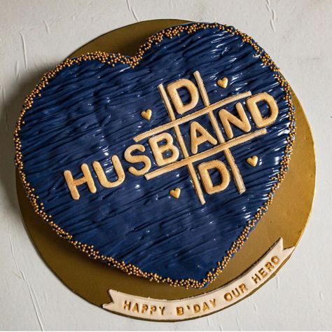 Husband Dad Cake, Cake Husband Birthday, Dad Birthday Cake Ideas, Bday Cake For Husband, Happy Birthday Dad Cake, Bdy Cake, Birthday Cake For Father, Happy Birthday Captions, Surprise Birthday Decorations