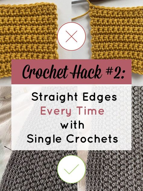 How to Crochet Straight Edges with Single Crochets - This Pixie Creates Crochet Even Edges, Crocheting Straight Edges, Single Crochet Edging, Straight Edges Crochet, How To Keep Edges Straight In Crochet, How To Get Straight Edges In Crochet, How To Keep Crochet Edges Straight, Flat Crochet Stitch, Straight Edges In Crochet