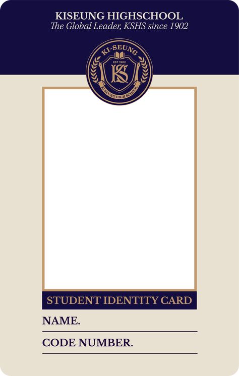 Korean School Id Picture Template, Student Identity Card Template, Id Templates Rpw University, Student Id Template, Student Card Design, School Id Card Template, Student Id Card Template, Student Identity Card, School Names Ideas