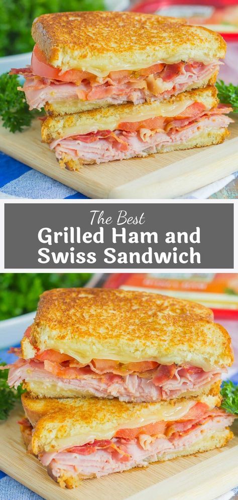 Ham Panini Recipes, Ham Slices Recipes, Hot Ham Sandwiches, Swiss Cheese Recipes, Ham Sandwich Recipes, Cranberry Loaf, Fried Ham, Ham And Swiss, Grilled Ham And Cheese