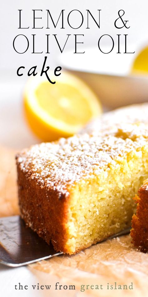 My lemon olive oil cake is a moist cake with a surprisingly bright lemon flavor. This Mediterranean style lemon cake is simple to make, with a complex flavor, perfect for breakfast, snacking, or dessert! Whipped Mascarpone, Easy Spanish Recipes, Olive Oil Cake Recipe, Lemon Olive Oil Cake, Spanish Desserts, Cake Mug, Lemon Olive Oil, Oil Cake, Olive Oil Cake