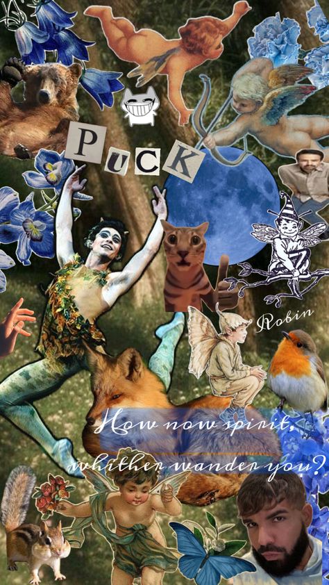 Aesthetic Puck Collage from Shakespeare’s “A Midsummer Night’s Dream” Early 2000s Party Outfits, Midsummer Night's Dream Characters, 2000s Party Outfits, Shakespeare Midsummer Night's Dream, Early 2000s Party, Solstice Party, Indie Cottagecore, A Midsummer Night's Dream, Midsummer Night's Dream