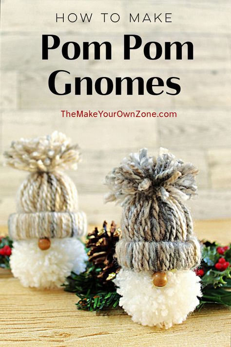 Yarn Pom Pom Gnomes Pom Pom Gnomes, Christmas Yarn Crafts, Christmas Knomes, Yarns Ornaments, Toilet Paper Crafts, Christmas Yarn, Handmade Christmas Crafts, Yarn Pom Pom, Pom Pom Crafts