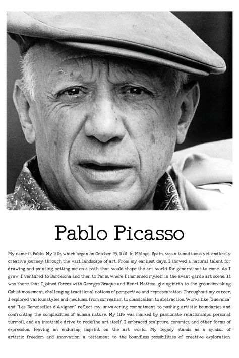 Listen to the life of Pablo Picasso with his own narration. The best gift for someone who loves Pablo Picasso and his works. Life Of Pablo, Picasso Portraits, Cubist Movement, Pablo Picasso Paintings, Avant Garde Art, Picasso Paintings, Instant Art, Georges Braque, Gcse Art