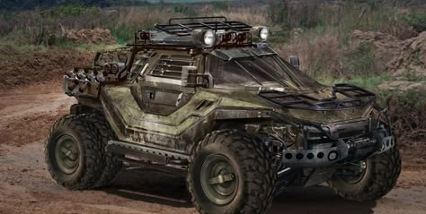 Halo Warthog, Monster Truck Art, Zombie Vehicle, Alien Technology, Sci Fi Tank, Concept Vehicles Sci Fi, Badass Jeep, Fantasy Horror, Military Armor