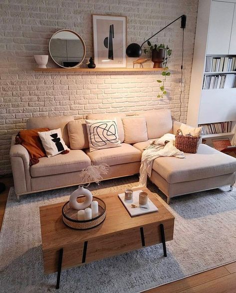 Small Living Room Decor, Living Room Decor Cozy, White Brick, Living Room Decoration, Decor Home Living Room, Living Room Decor Apartment, Living Room Inspo, A Living Room, Room Inspiration Bedroom