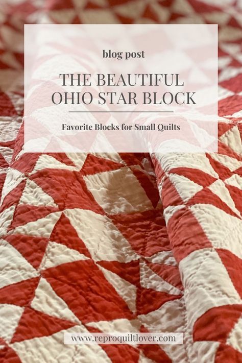 Some blocks work well for any size quilt and the Ohio Star is one of those. Visit the blog post on how to make this block and give it a try in different colors. Mini Quilt Projects, Ohio Star Quilts Ideas, Bears Paw Quilt Block, Simple Quilting Projects, Classic Quilt Block Patterns, Quilt Patterns Vintage, Quick Easy Quilt Patterns, Scrappy Stars Quilt Pattern, Quilt Star Pattern