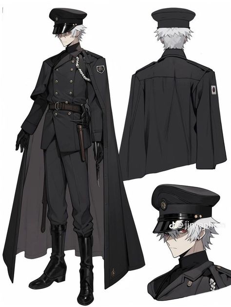 Clothe Drawing Reference Male, Clothing Ideas Drawing Male, Guard Outfit Male, Uniform Outfits Male, Battle Outfits Male, Male Clothes Design, Anime Clothes Male, Uniform Character Design, Outfit Reference Male