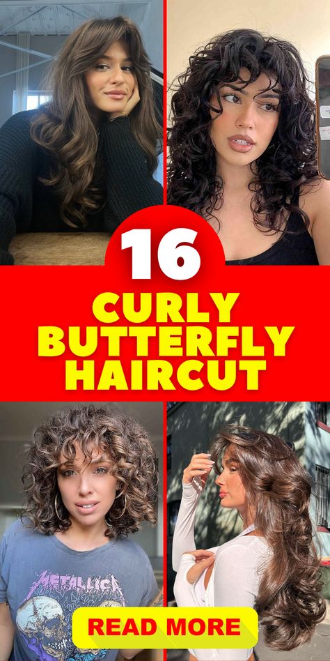 Embrace your natural curls with a trendy curly butterfly haircut, available in short, long, and medium lengths for a versatile and chic look.Elevate your style with a curly butterfly haircut with bangs, offering a playful and feminine touch that beautifully complements your curls.Discover the beauty of a curly butterfly haircut for men, providing a stylish and modern option for those with curly hair. Curly Medium Hair With Bangs, Lions Mane Haircut Curly, Butterfly Layers On Curly Hair, Long Curly Hair Styles With Bangs, Mid Length Haircut For Curly Hair, Medium Length Curly Hair With Undercut, Butterfly Cut With Curly Hair, Butterfly Bangs Curly Hair, Fox Haircut Curly Hair