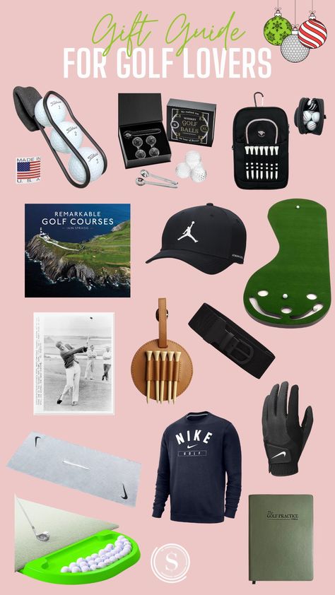 All the best gifts to give the golf lover in your life this Christmas! Golf Stocking Stuffers, Gifts For Golf Lovers, Golf Basket Ideas For Men, Golf Gifts For Boyfriend, Golf Ball Holder, Golf Christmas Gifts, Christmas Golf, Ball Holder, Golf Gifts For Men