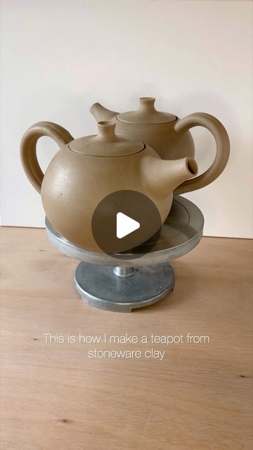 Domonkos Kálmán Olasz on Instagram: "Finally, I decided to take a shot at crafting a teapot, and I’m absolutely delighted with the results. Its pouring ability remains to be tested; let’s find out. If you’re new to my page and curious about the glazed final product, make sure to follow for future updates! #pottery #ceramicsofinstagram #teapot #claycreations #howitsmade" How To Make Teapot Pottery, Teapot Glaze Ideas, Slab Built Teapot, Tea Pot Pottery, Clay Forms, Teapot Pottery, Pottery Tutorials, Glaze Layering, Teapot Crafts