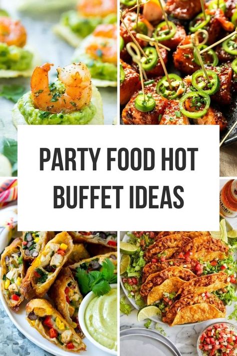 Make your party stand out with these perfect hot buffet ideas. From hot appetizers to one-bite finger foods, these recipes are designed to please. Discover mouth-watering dishes that are easy to prepare and sure to impress. Save this pin to your Party Recipes board and visit the article for more must-try recipes. Hot Food For Party, Finger Food Platters Ideas Party Appetizers, Finger Food Main Dish, Hot Food Boards For Parties, Appetizer Buffet Wedding, Hot Finger Foods For Party, Classic Party Food, Party Food Bar Ideas Buffet, Themed Buffet Food Ideas