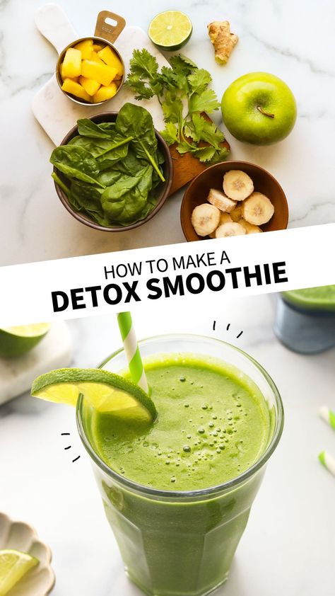 This Detox Smoothie recipe will help flood your body with nutrients. No gimmicky powders or supplements required! Detoxing Smoothies, Smoothie Cleanse Recipes, Clean Smoothies, Smoothie Easy, Detox Smoothies, Moringa Tree, Green Detox Smoothie, Detox Smoothie Recipes, Smoothie Cleanse