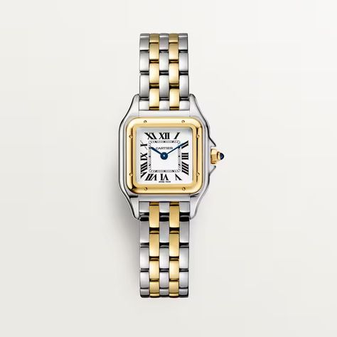 Panthère de Cartier watch Cartier Watches Women Diamonds, Cartier Watches Women, Cartier Gold, Cartier Panthere, Gold Watches Women, Jewelry Styles, Cartier Watch, Two Tone Watch, Women's Watch