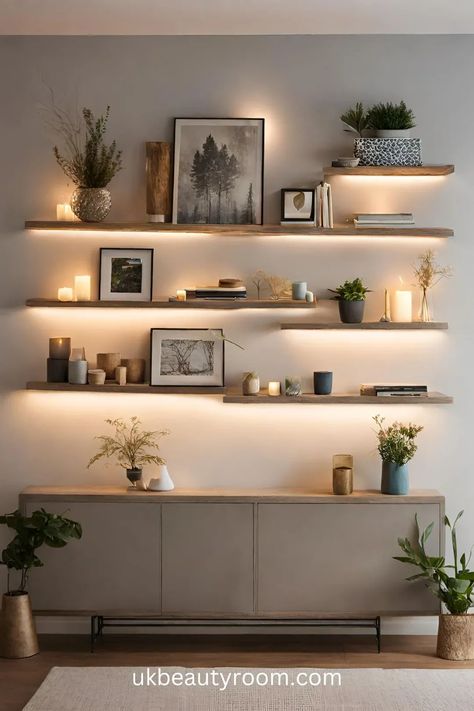 Having a decorative wall in your living space makes your home more unique, and can help to create a welcoming and peaceful atmosphere. This post lists 55 different decorative wall ideas to give you inspiration. Home, living room, hallway, kindergarten, home, room, office, bedroom, kitchen, photos for, small, easy DIY room, aesthetic, creative, bed, dining area, bathroom, design, easy wall murals, painted, art, 3d, removable, painting ideas, abstract art modern, pic, couch, frames, polaroid Decorative Wall Ideas, Coastal Dining, Home Decor Modern, Wall Decor Design, Ideas Living Room, Livingroom Layout, Decoration Inspiration, Wall Ideas, Minimalist Living