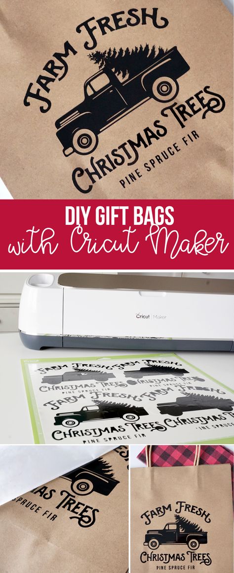 How to make personalized gift bags using the Cricut Maker. It is easy to decorate bags for any occasion with a little vinyl.  Come and see! #ad Cricut Gift Bags Ideas, How To Decorate Gift Bags, Personalized Gift Bags Diy, Cricut Gift Bags, Diy Gift Bag, Cricut Art, Selling Ideas, Gift Crafts, Winter Holiday Crafts