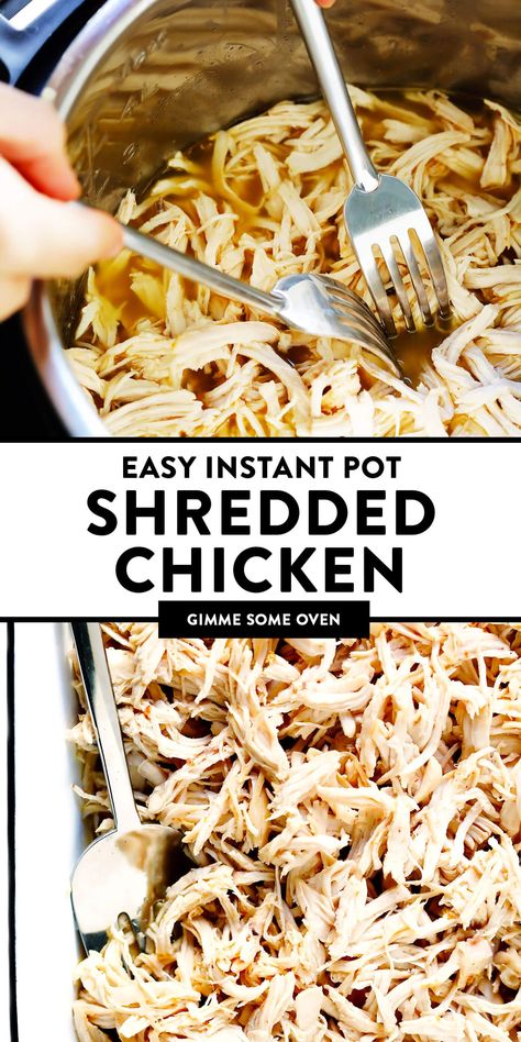 Instant Pot Shredded Chicken, Make Shredded Chicken, Shredded Chicken Recipes, Pressure Cooker Chicken, Gimme Some Oven, Instant Pot Dinner Recipes, Instapot Recipes, Instant Pot Chicken, Pressure Cooker Recipes