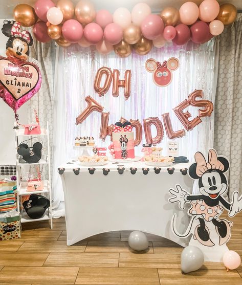 Oh Twodles Birthday Pink, Minnie Twoodles Party, Im Twodles Birthday Party, Oh Twodles Balloon Arch, Minnie Mouse Second Birthday Party Ideas, Oh Twodles Backdrop, Oh Twodles Minnie Mouse Birthday, Oh Two-dles Birthday Party, 2nd Birthday Party Minnie Mouse