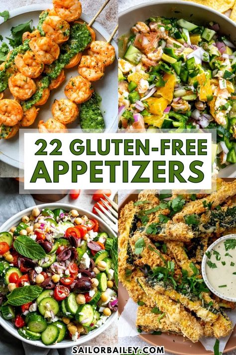 These gluten free appetizers are perfect for any party, BBQ, or game day and will impress the crowd. After all, having a gluten-free diet shouldn’t hinder anyone from grabbing a bite. These recipes are delicious, easy to make, and naturally gluten-free! Celiac Friendly Appetizers, Quick And Easy Gluten Free Appetizers, Party Appetizers Gluten Free, Gluten Free Tapas Recipes, Gluten Free Crockpot Appetizers, Fancy Gluten Free Appetizers, Heavy Appetizers Gluten Free, Dairy Free Appetizers For Party, Gluten Free Catering Ideas