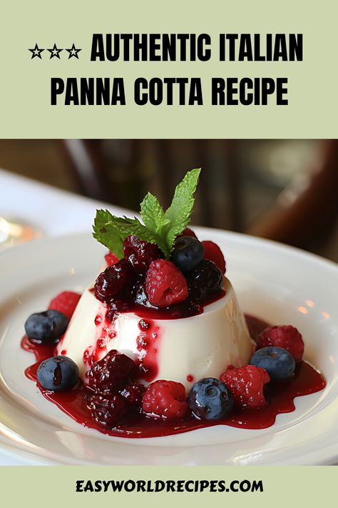 Panna cotta is a classic Italian custard dessert that is creamy, smooth, and delicately flavored with vanilla. Make this dessert with this simple recipe! Vanilla Panna Cotta Recipe, Panda Cotta Recipe, Panna Cotta Recipe Italian, Italian Custard Recipe, Panacota Recipe, Cup Deserts, Easy Panna Cotta Recipe, Italian Dessert Recipes, Authentic Italian Desserts