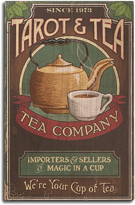 Tea Vintage, Wood Postcard, Vintage Advertisement, Art Themes, Artist Canvas, Hanging Art, Trademark Fine Art, Vintage Signs, Red Barrel Studio