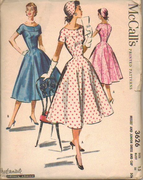 1950s Dress Tea Length, Princess Dress Bodice Pattern, 1950s Dress Patterns Sewing, Vintage 1950s Dress Patterns, 1950s Dress Patterns, 1950 Style, Mccalls Patterns Dress, Cocktail Dress Patterns, Patron Vintage