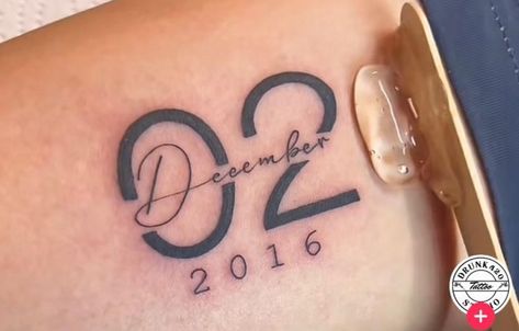 Unique Date Tattoos For Women, Anniversary Date Tattoo Ideas, Anniversary Date Tattoo, Wedding Date Tattoo Ideas, Date Of Birth Tattoos Ideas, Tattoos With Dates, Tattoo With Dates, Date Of Birth Tattoos, Birthdate Tattoo Ideas